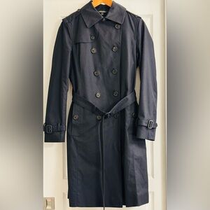 Brooks Brothers Double Breasted Trench Coat Dark Navy